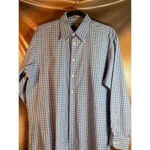 Savile Row blue check dress Shirt size 15.5” neck 48” chest W